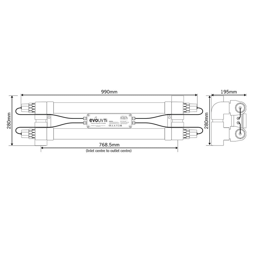 Evolution Aqua 110w Ti Titanium UVC Steriliser - Real Aquatics