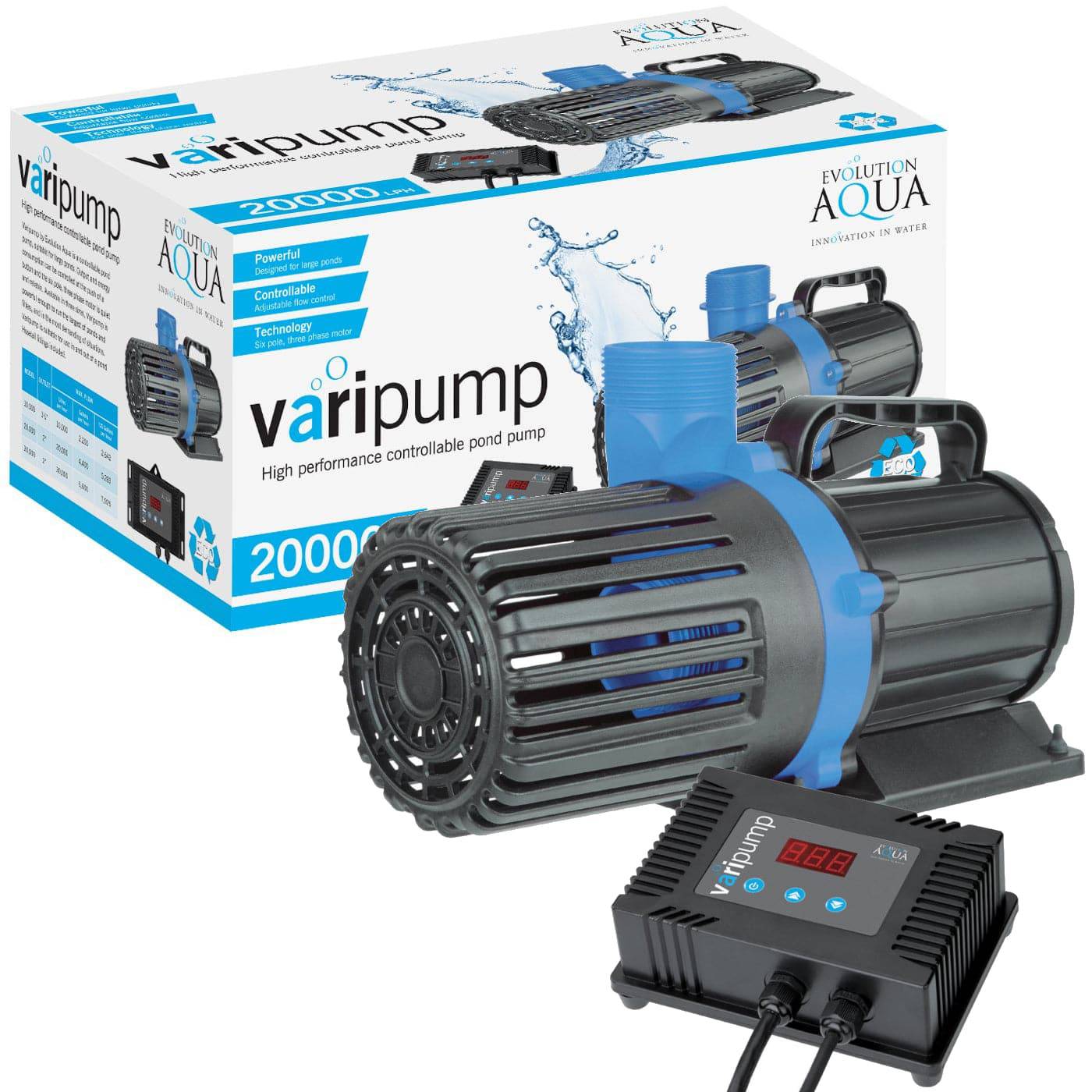 Evolution Aqua Varipump Variable Flow Pond Pump 20000L/h - Real Aquatics