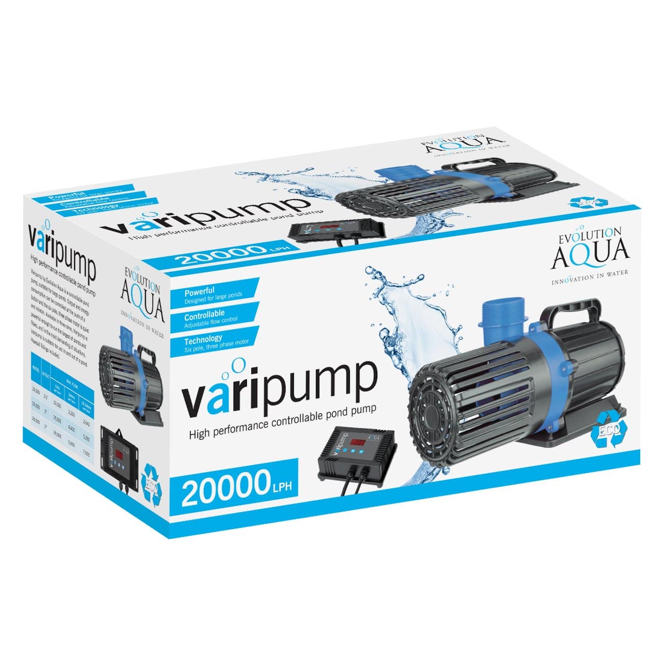 Evolution Aqua Varipump Variable Flow Pond Pump 20000L/h - Real Aquatics