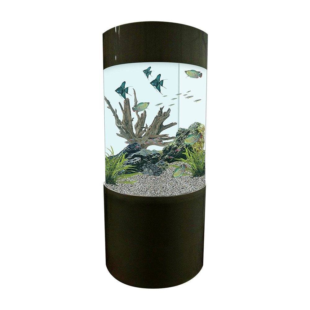 Column Aquarium Fish Tank Gloss Black 147L - Real Aquatics