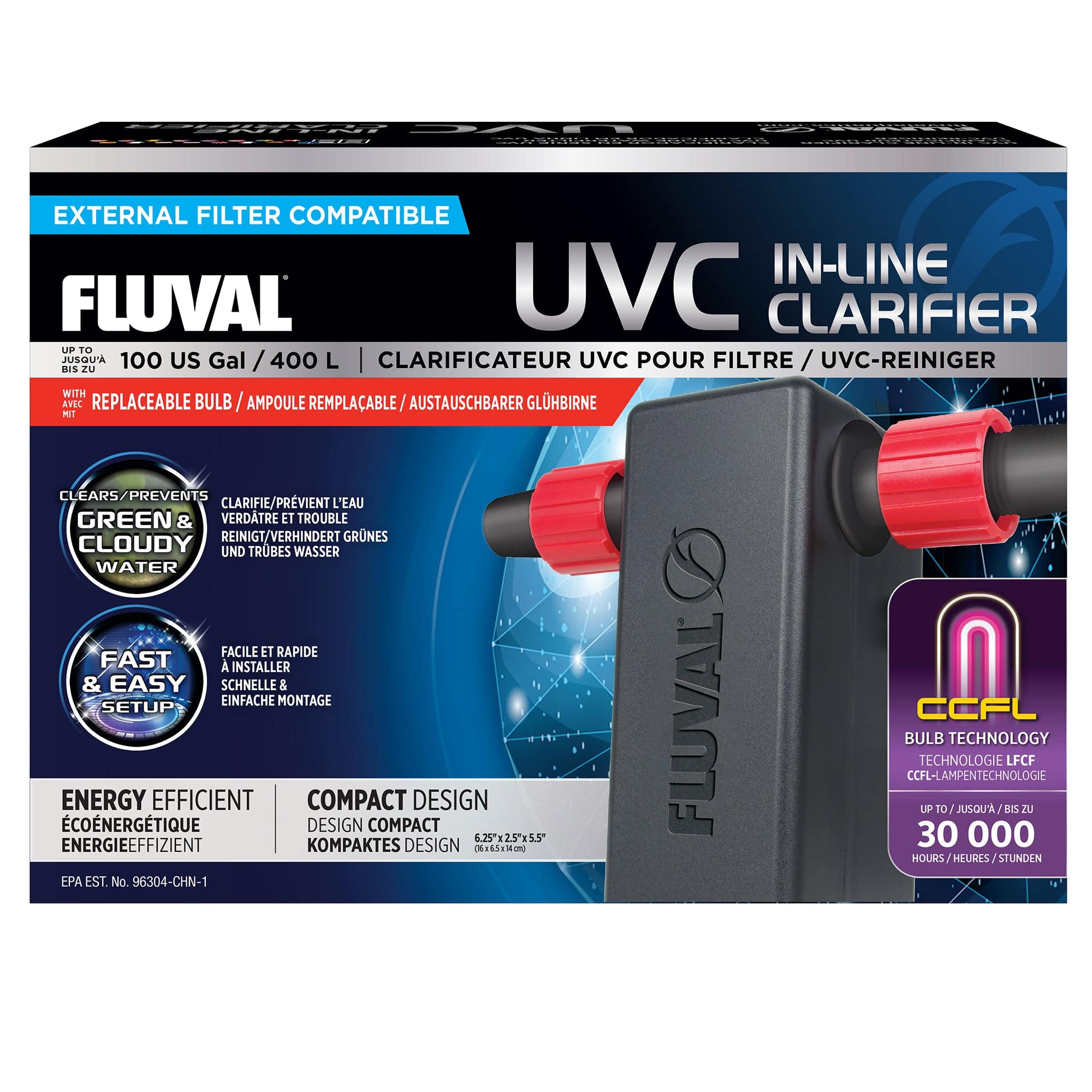 Fluval In-Line UVC Clarifier for tanks up to 400L (2024)