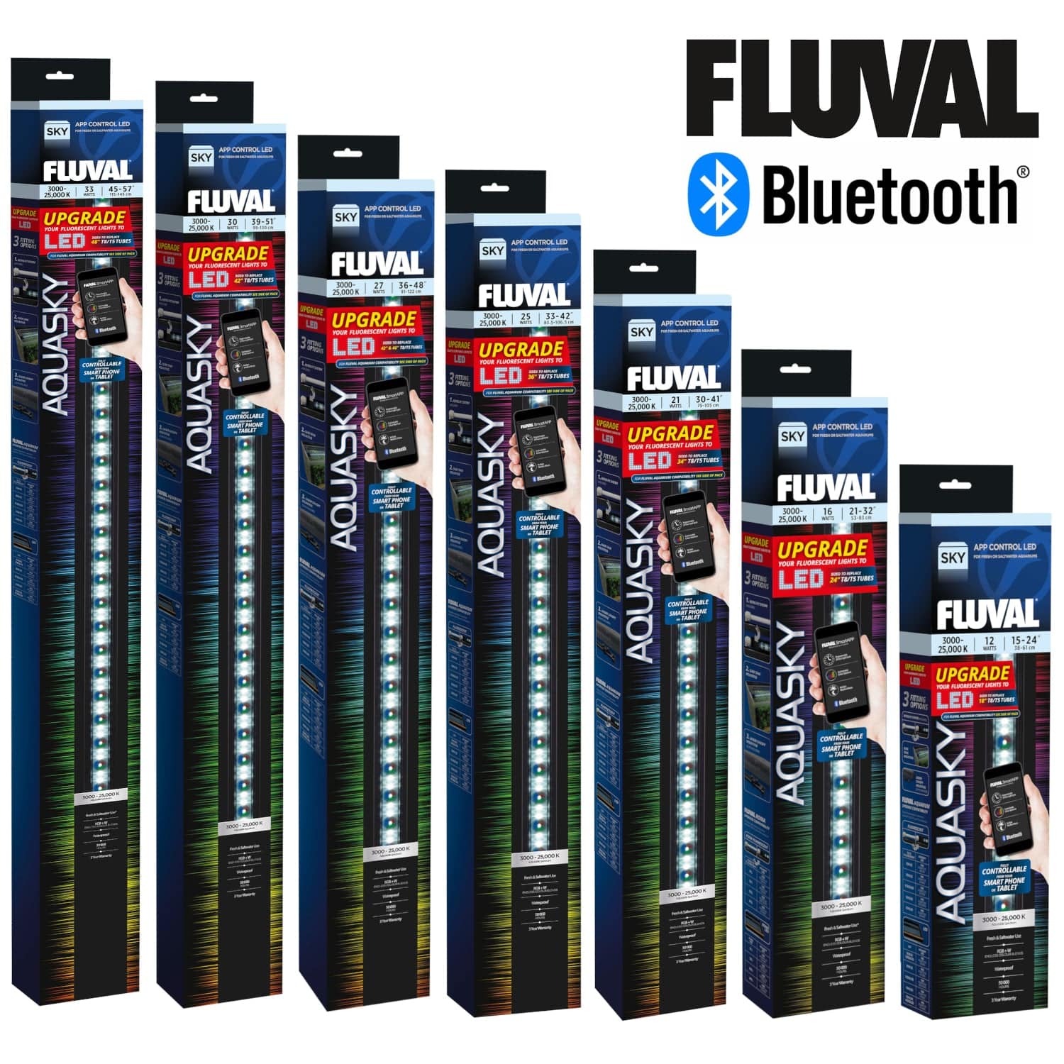 Fluval AquaSky 2.0 Bluetooth LED Aquarium Lighting 7 Sizes - Real Aquatics