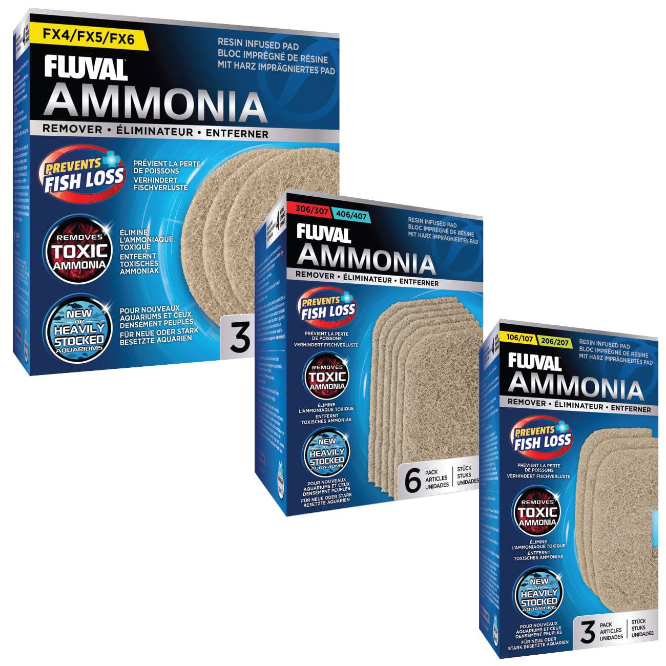 Fluval Resin Infused Filter Media Pads Ammonia Remover - Real Aquatics