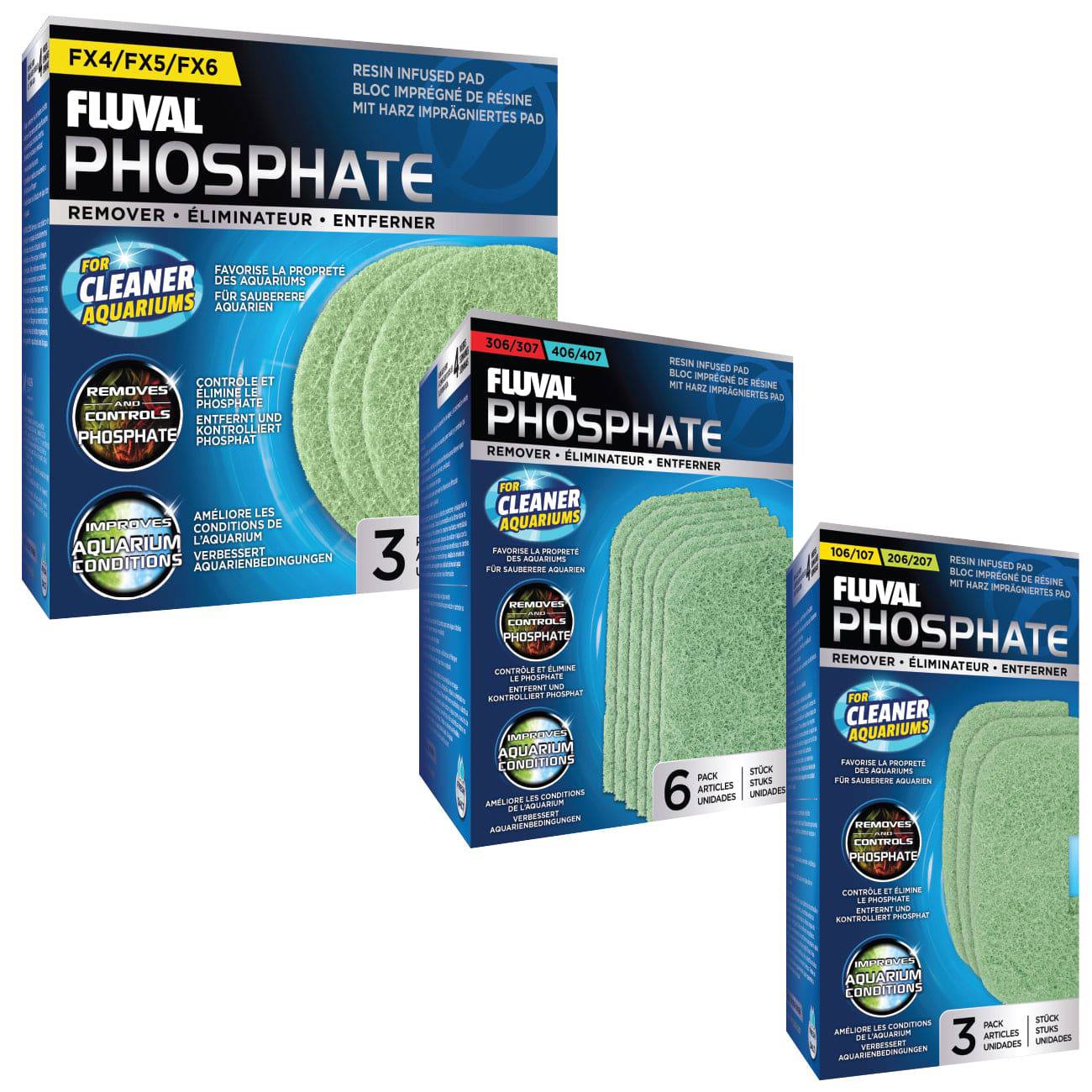 Fluval Resin Infused Filter Media Pads Phosphate Remover - Real Aquatics