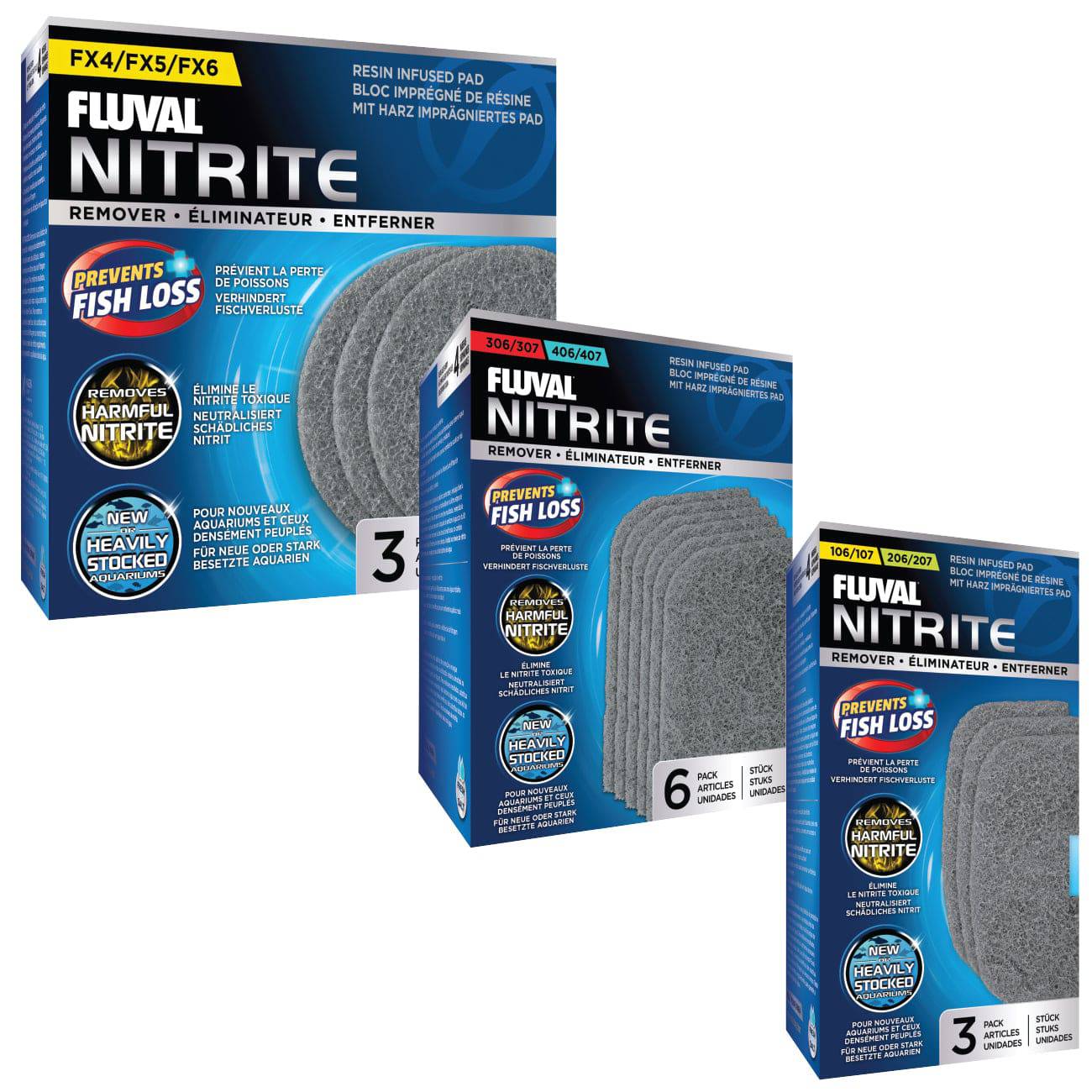 Fluval Resin Infused Filter Media Pads Nitrite Remover - Real Aquatics