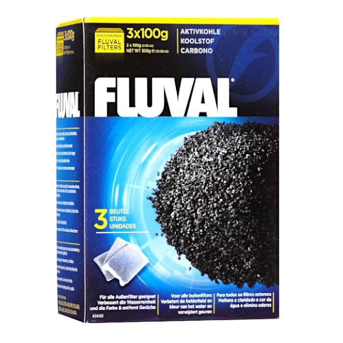 Fluval Filter Media Carbon with Nylon Bags 3 x 100g - Real Aquatics