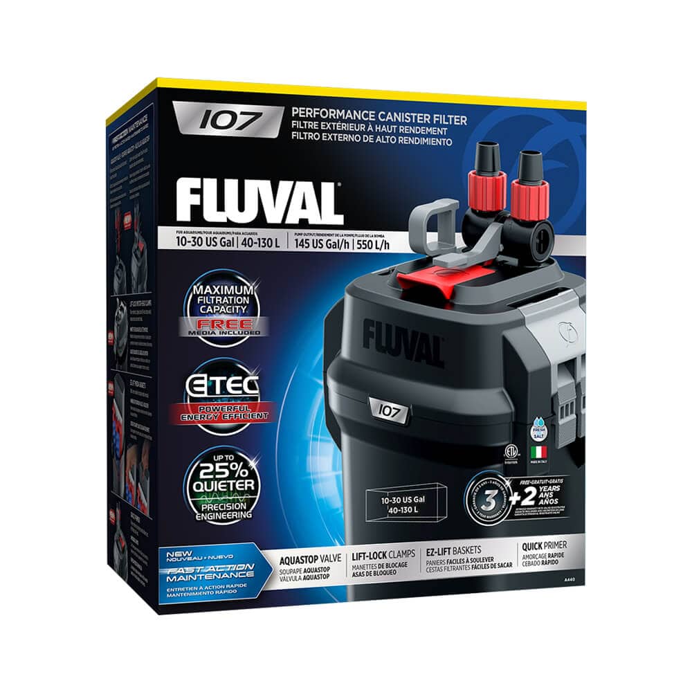 Fluval 107 Aquarium Filter 550L/h Tanks up to 130L with A203 UVC