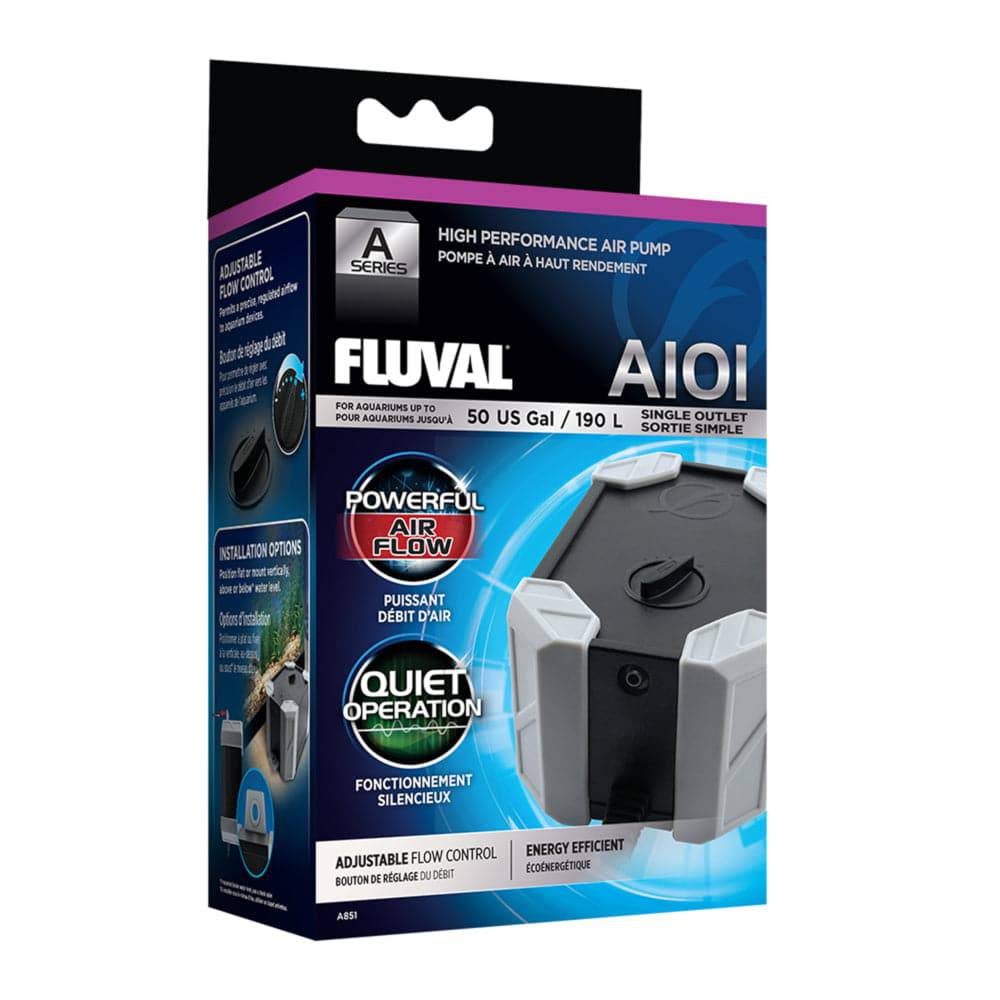 Fluval A101 Single Outlet Air Pump Adjustable Flow Rate Tanks <190L - Real Aquatics