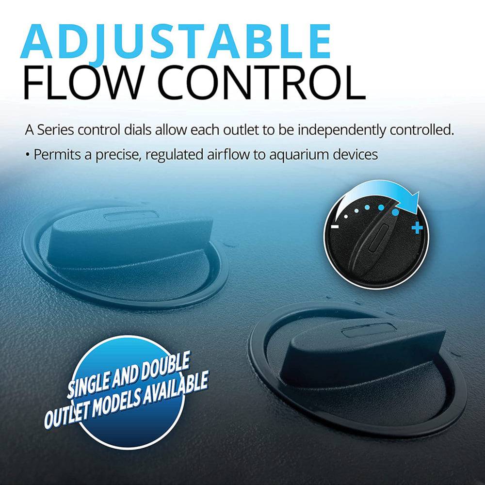 Fluval A101 Single Outlet Air Pump Adjustable Flow Rate Tanks <190L - Real Aquatics