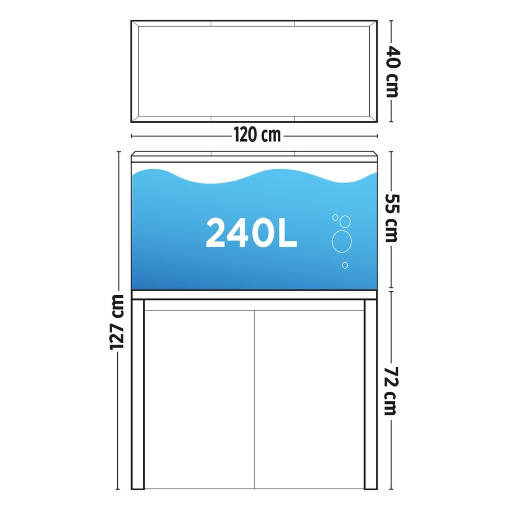 Fluval Roma 240 Aquarium & Cabinet with Bluetooth LED Lighting 3 Colours