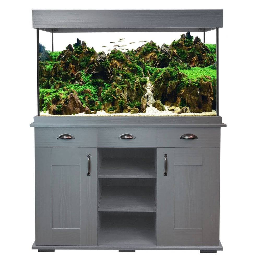 Fluval Shaker 345L Aquarium Fish Tank & Cabinet Slate Grey - Real Aquatics