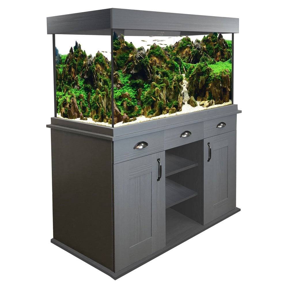 Fluval Shaker 345L Aquarium Fish Tank & Cabinet Slate Grey - Real Aquatics