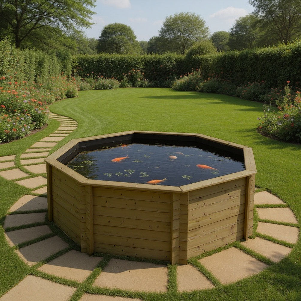 The Garden Timber Company Wooden Fish Ponds 10ft Octagonal 1099mm Height 6722L