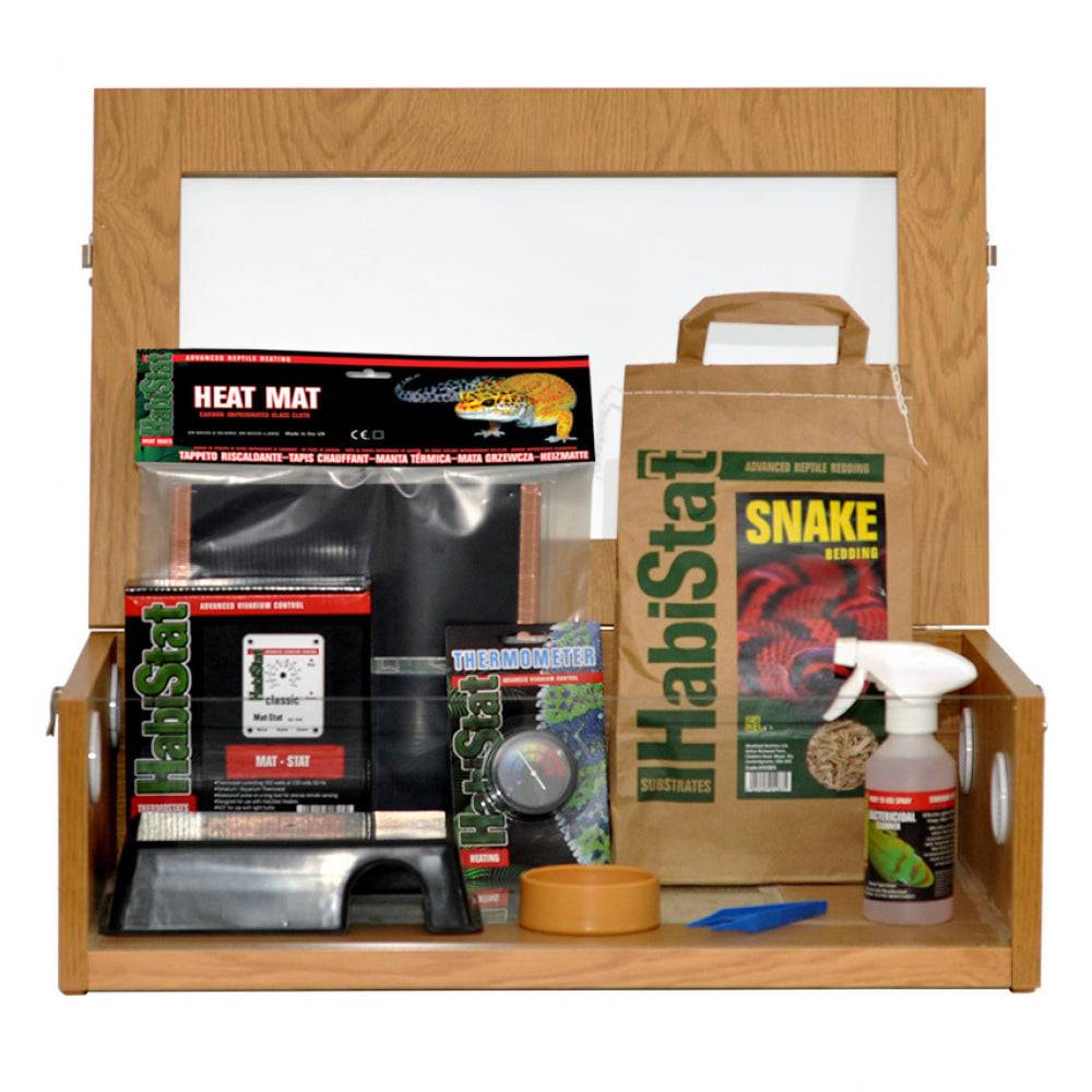 HabiStat Hatchling Snake Complete Starter Kit Oak Terrainium - Real Aquatics