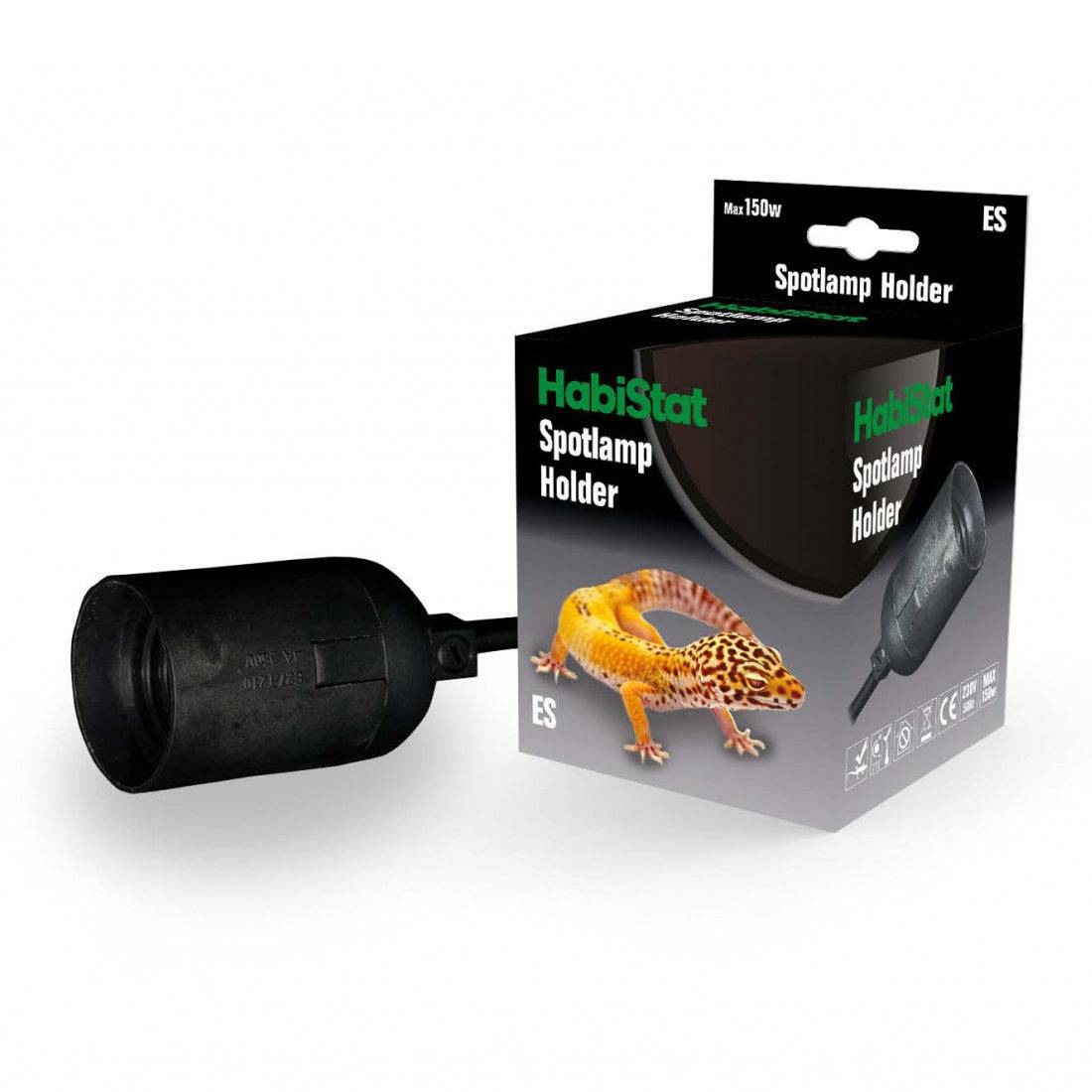 HabiStat Spot Lamp Fitting E27 Screw Fitting with Lead & Plug - Real Aquatics