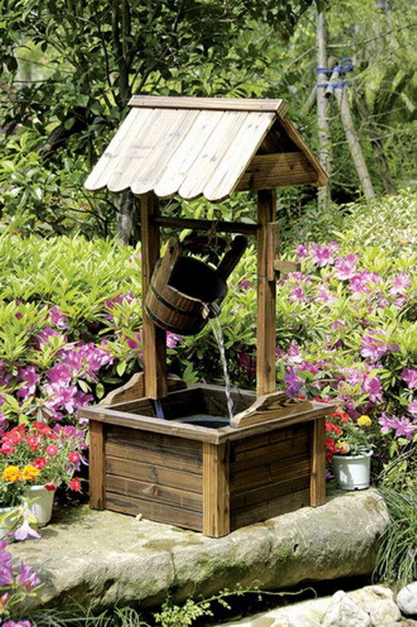 Heissner Water Features Wooden Wishing Well