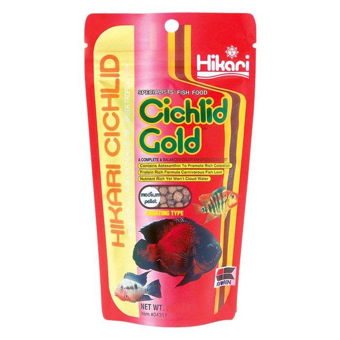 Hikari Cichlid Gold Floating Fish Food LARGE Pellets 57/250g - Real Aquatics