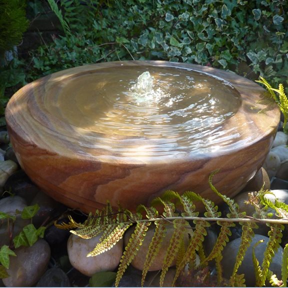 Babbling Bowl Rainbow Sandstone Garden Water Feature 45cm
