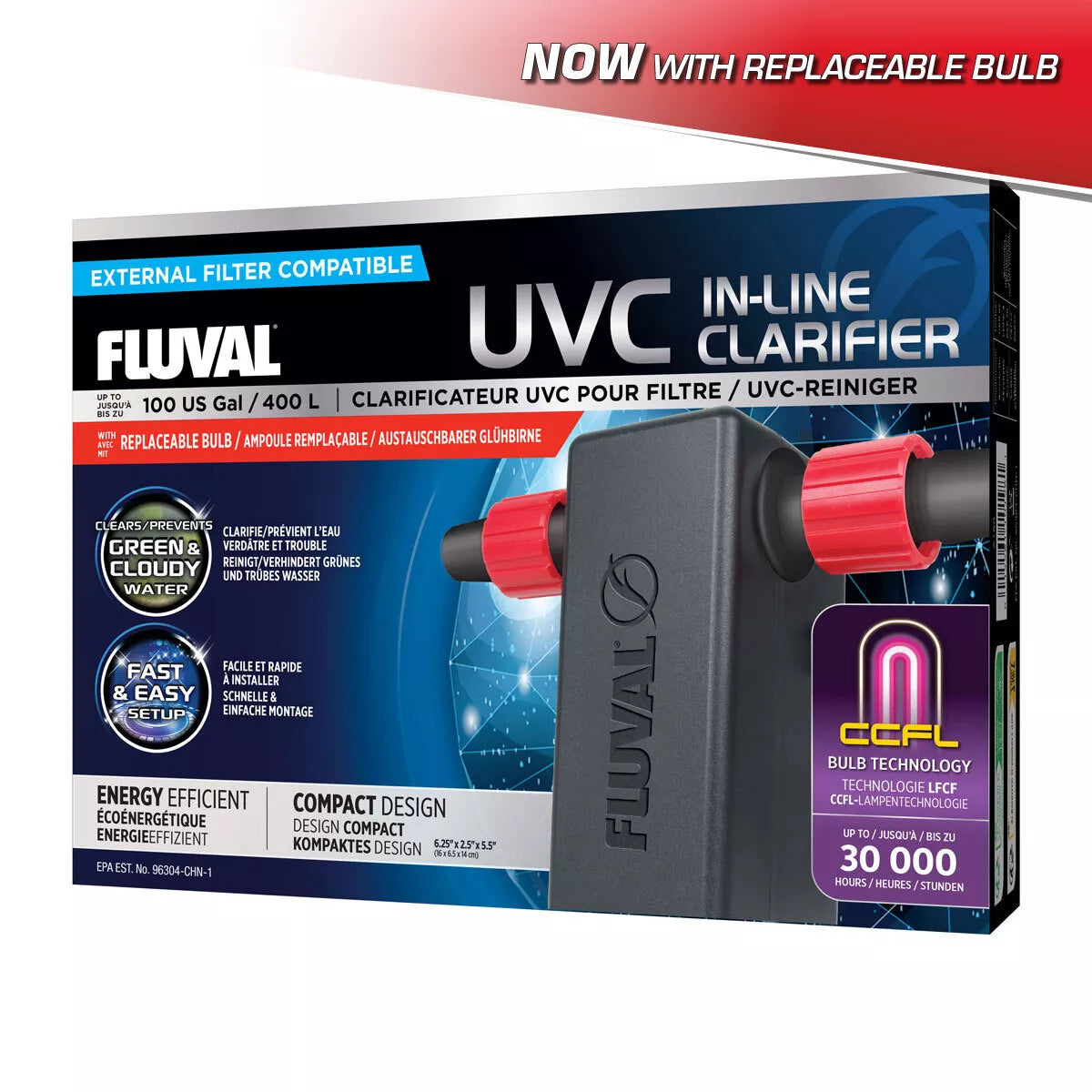 Fluval In-Line UVC Clarifier for tanks up to 400L (2024)