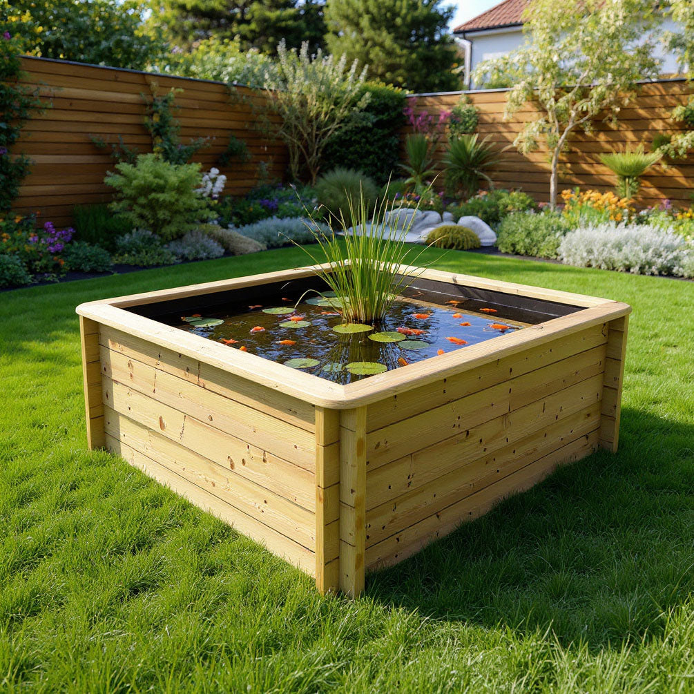 The Garden Timber Company Wooden Fish Ponds 2x2m 697mm Height 1912L