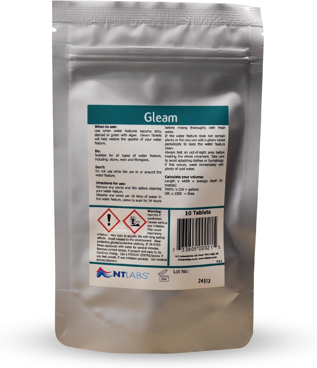 NT Labs Gleam - Water feature Cleaning Tablets