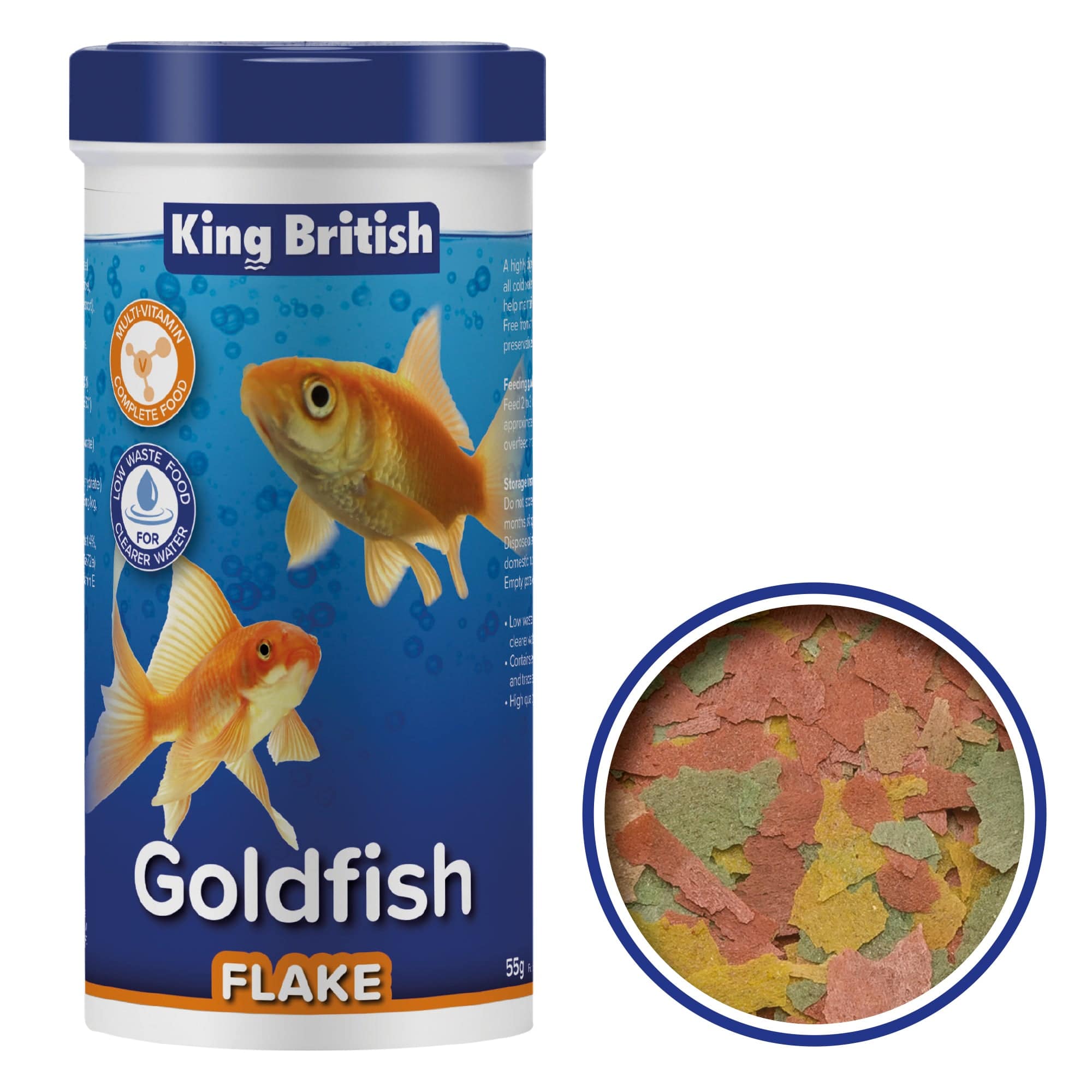 King British Goldfish Flake Fish Food 28/55/200g - Real Aquatics