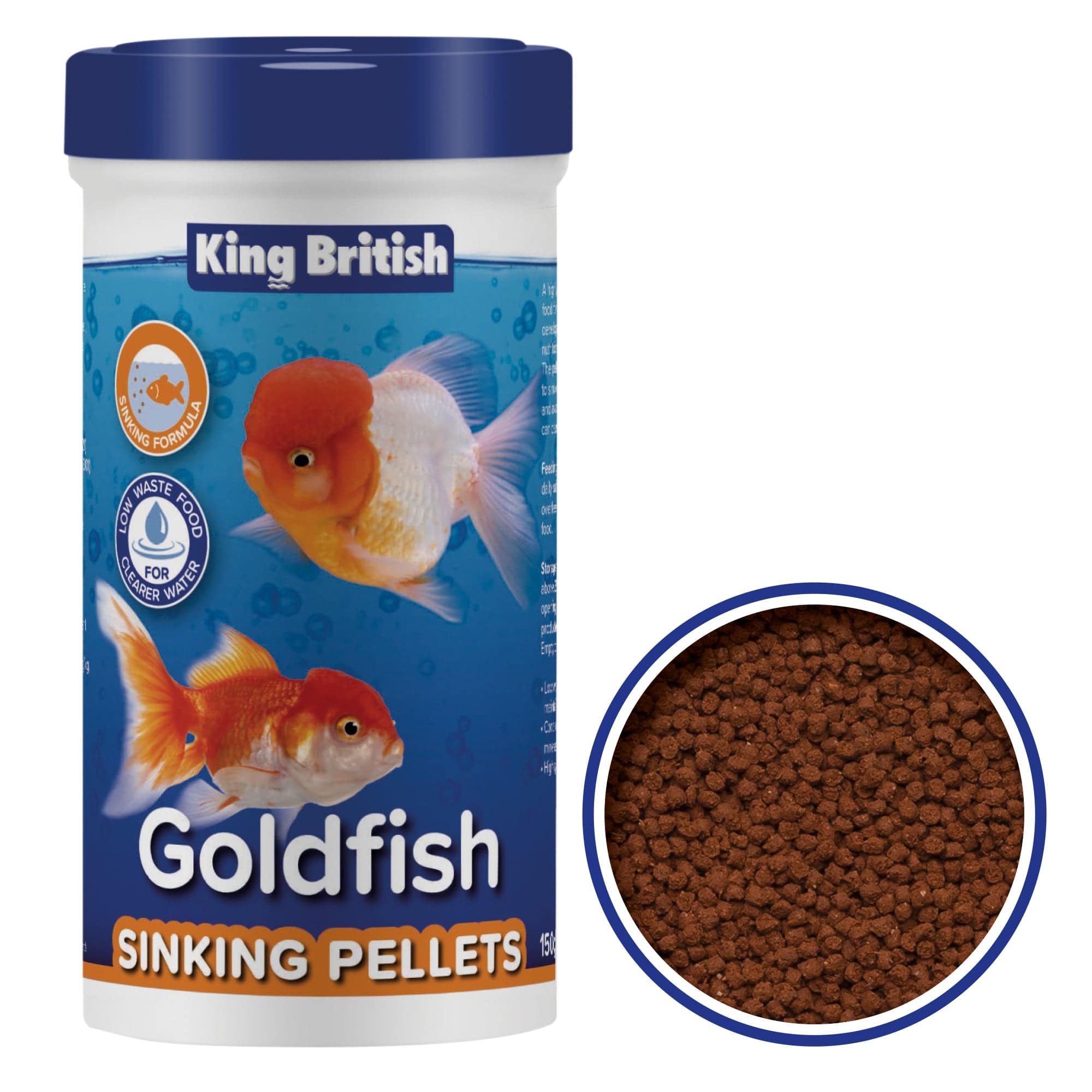 King British Goldfish Fish Food Sinking Pellets 150g - Real Aquatics