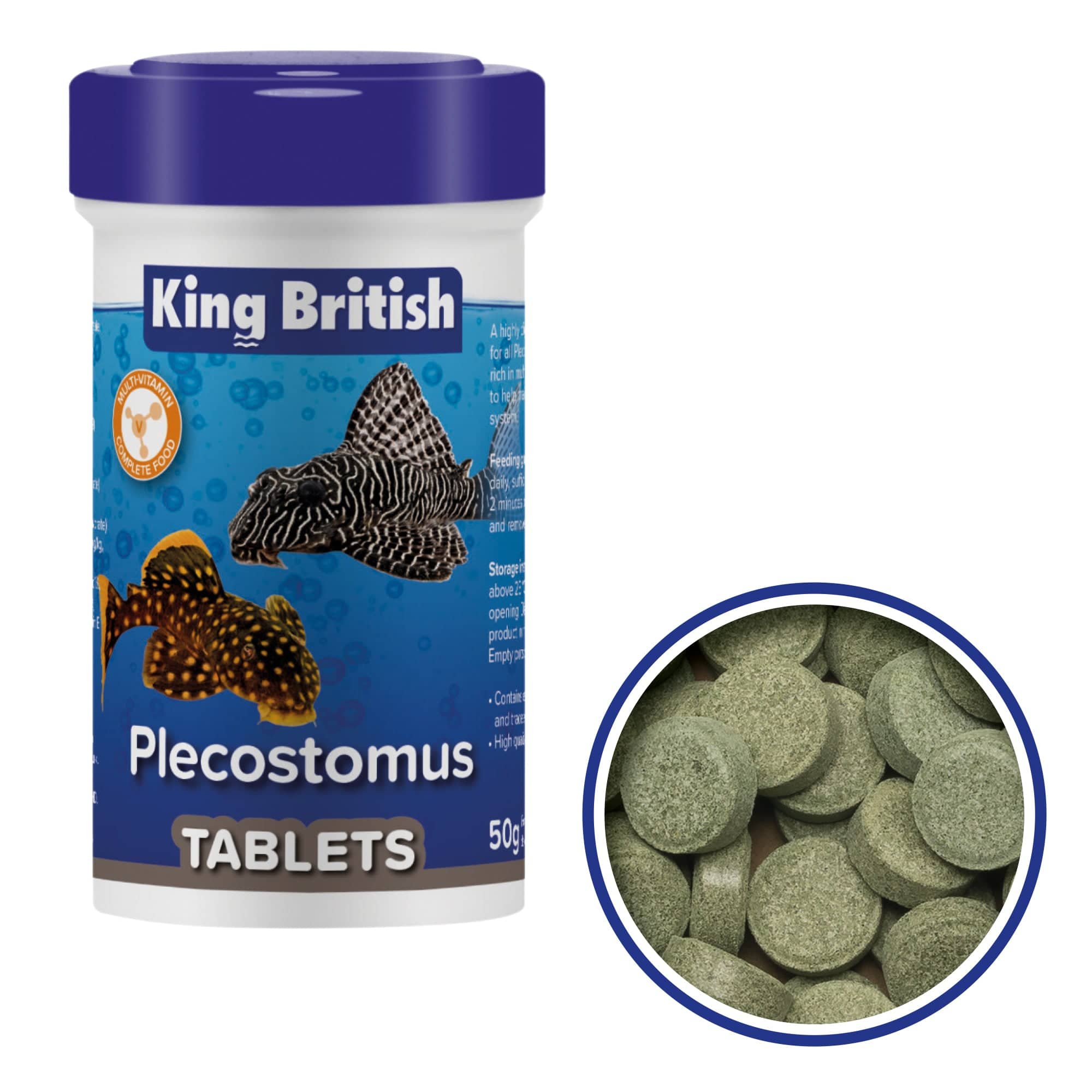 King British Plecostomus Food Tablets 50g - Real Aquatics