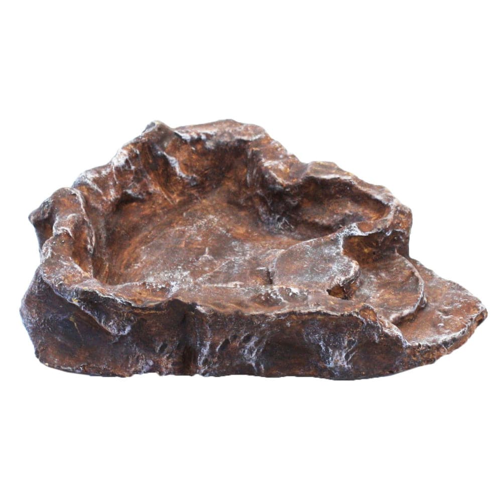 Komodo Reptile Feeding Drinking Terraced Rock Bowl Brown 3 Sizes - Real Aquatics