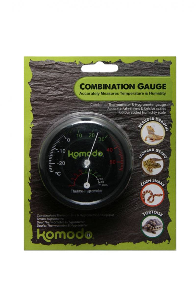 Komodo Combination Gauge Thermometer & Hygrometer Analogue - Real Aquatics