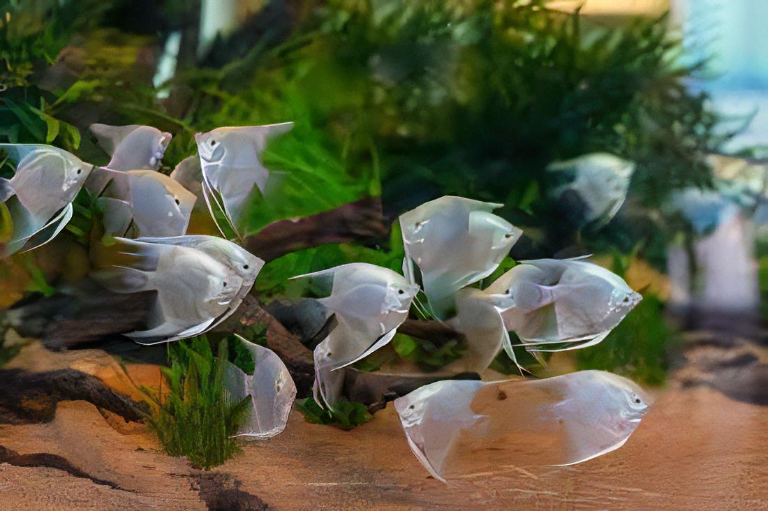 Platinum Angelfish Pterophyllum Scalare - Real Aquatics