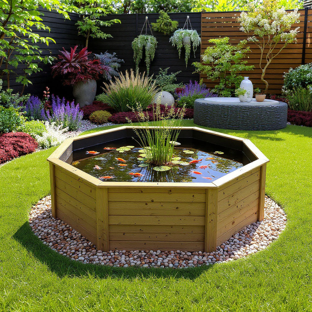 The Garden Timber Company Wooden Fish Ponds 12ft Octagonal 1099mm Height 10976L