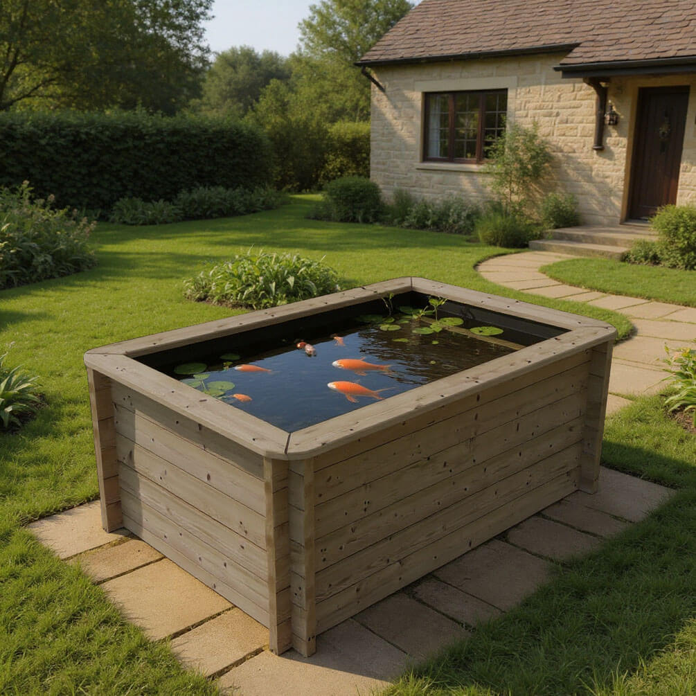 The Garden Timber Company Wooden Fish Ponds 2x1m 831mm Height 1001L