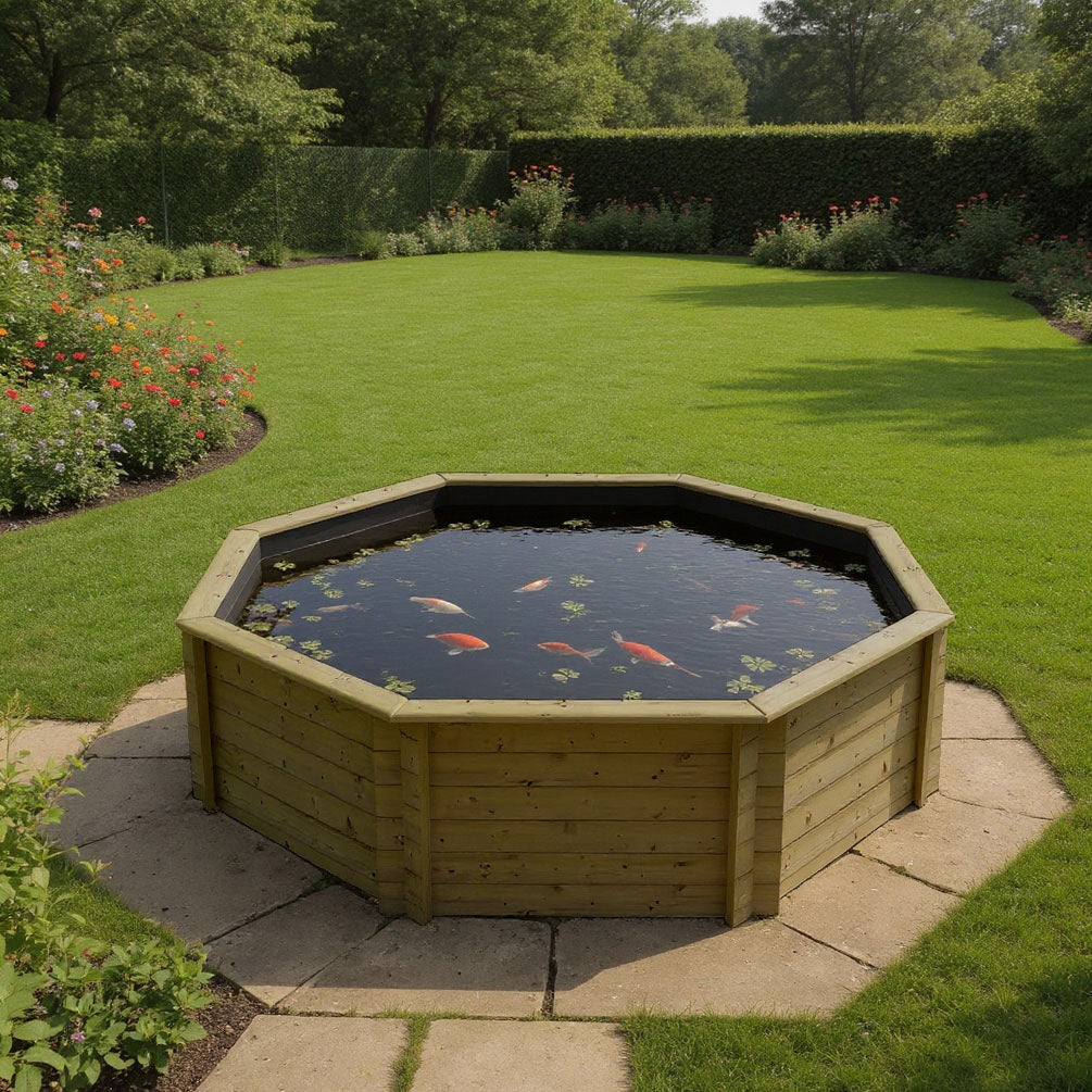 The Garden Timber Company Wooden Fish Ponds 10ft Octagonal 831mm Height 4959L