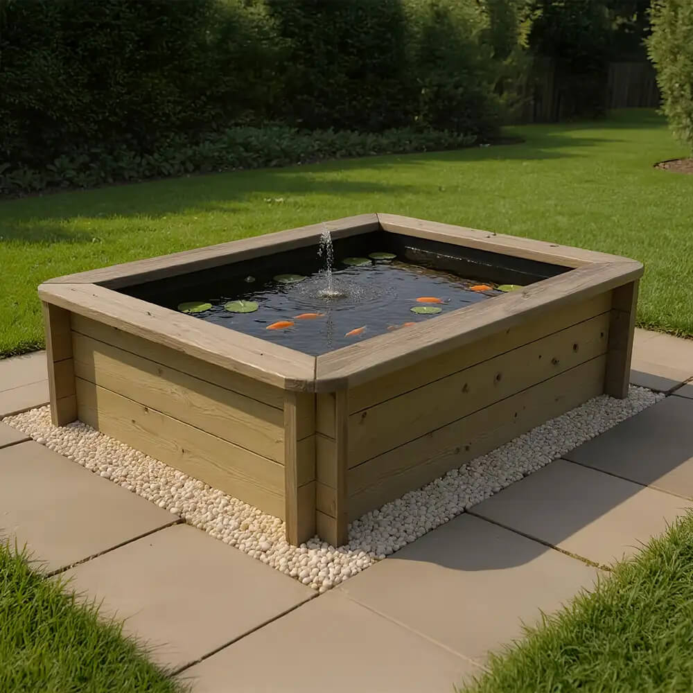 The Garden Timber Company Wooden Fish Ponds 1.5x1m 429mm Height 360L
