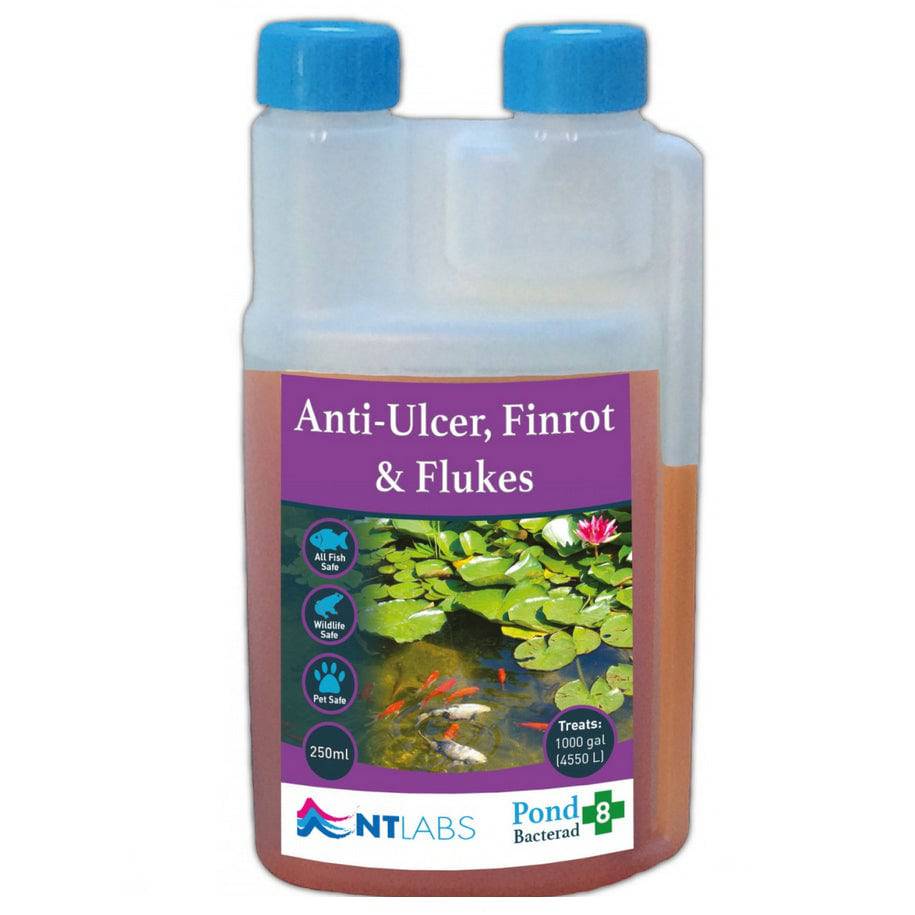 NT Labs Pond Bacterad Anti-Ulcer Fin-Rot & Flukes 250/500/1000ml - Real Aquatics