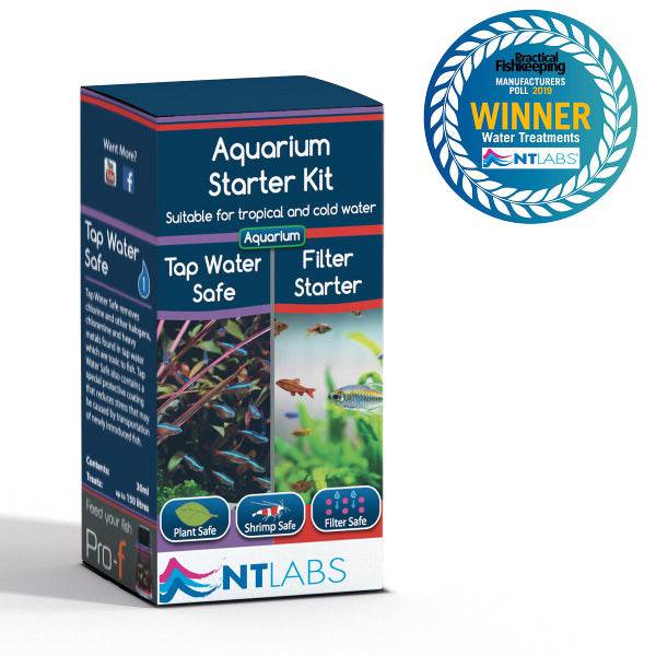 NT Labs Aquarium Starter Kit Tap Water Safe / Filter Starter 2 x 30ml - Real Aquatics