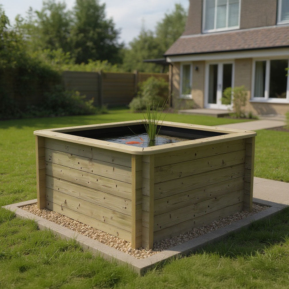 The Garden Timber Company Wooden Fish Ponds 1.5x1.5m 831mm Height 1189L