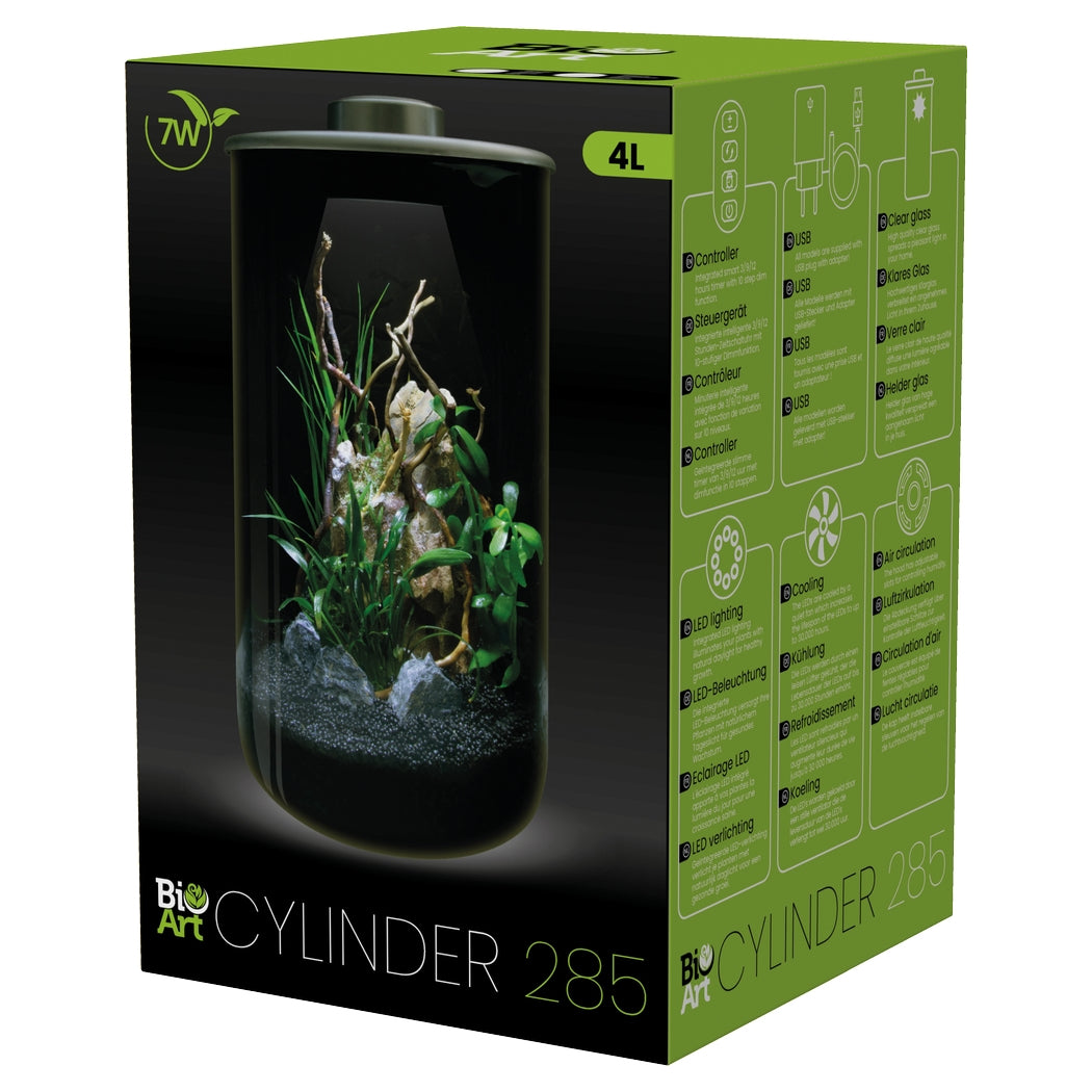 BioArt CYLINDER Terrarium Micro Landscape Black 4L