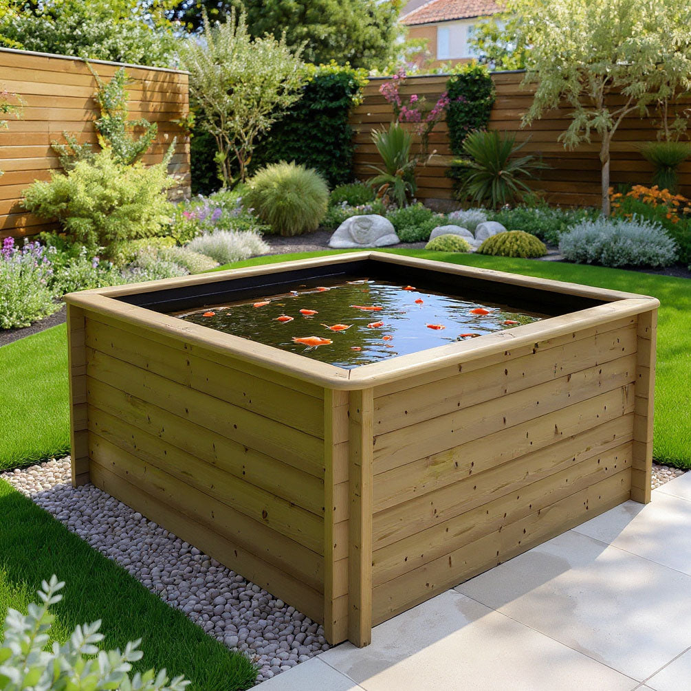 The Garden Timber Company Wooden Fish Ponds 2x2m 965mm Height 2738L