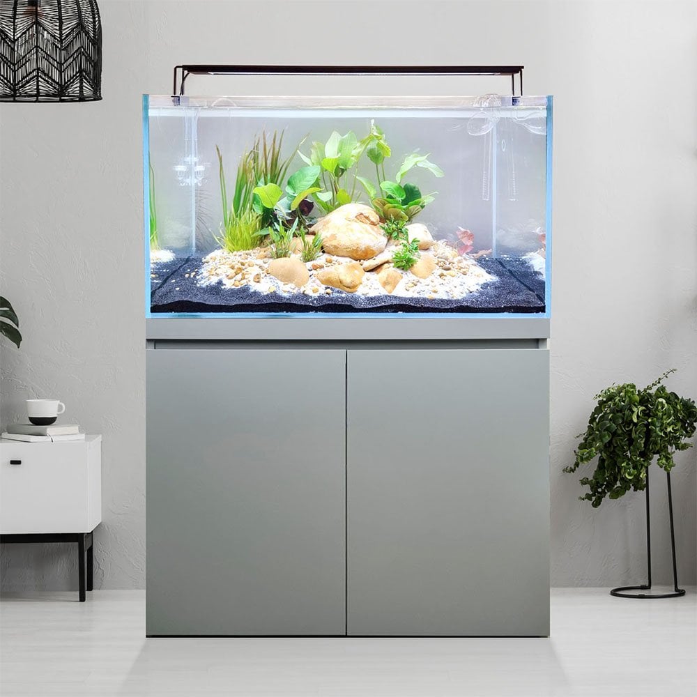 Fluval Visi-White 90 Aquascaping Aquarium & Cabinet Set 202L – Dusty Grey