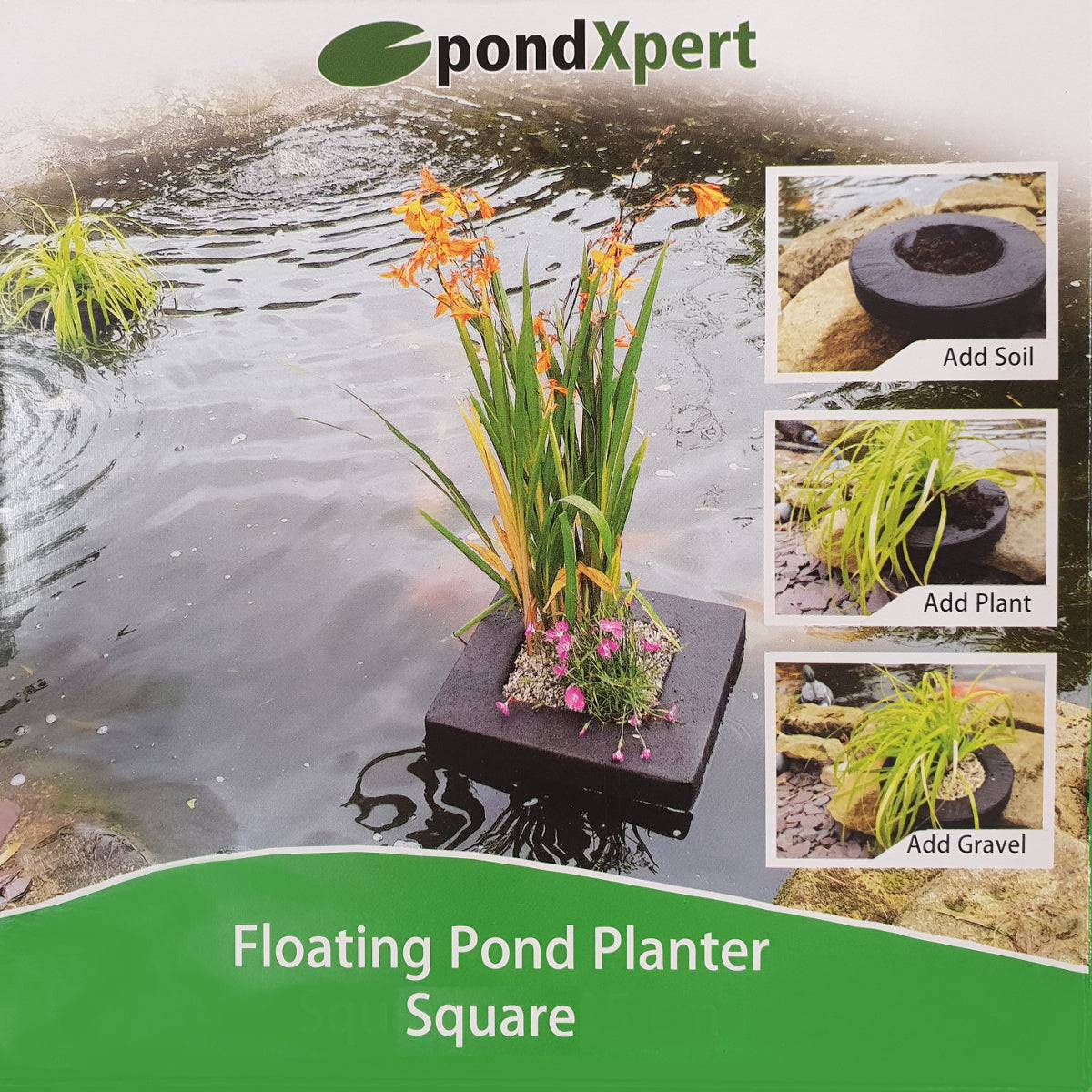 PondXpert Floating Pond Planter Square 25 x 25cm - Real Aquatics