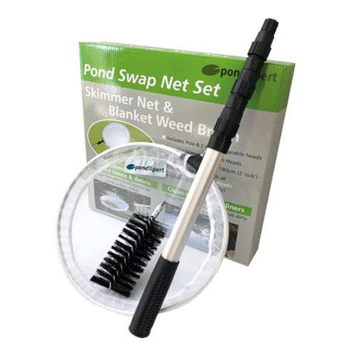 PondXpert Pond Swap Net Set VARINET Skimmer & Blanketweed Brush - Real Aquatics