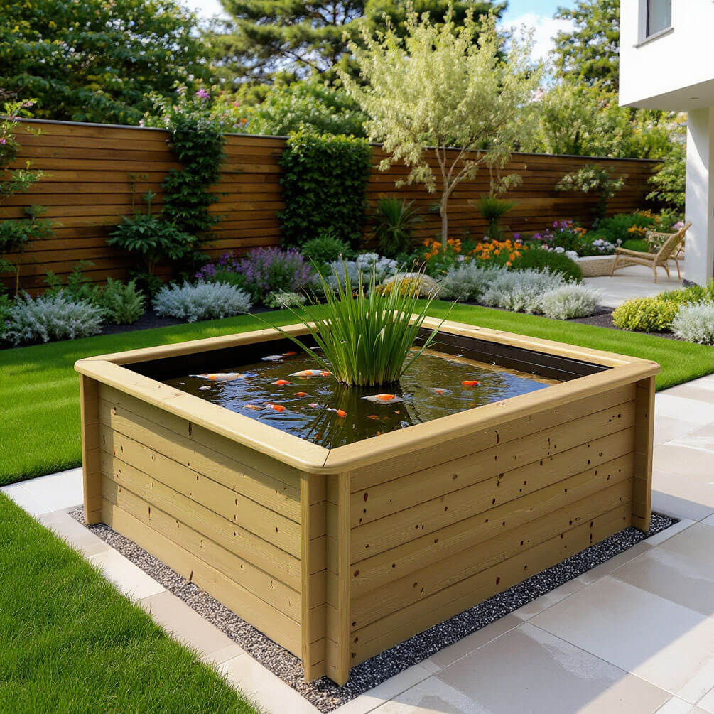 The Garden Timber Company Wooden Fish Ponds 2x2m 831mm Height 2325L