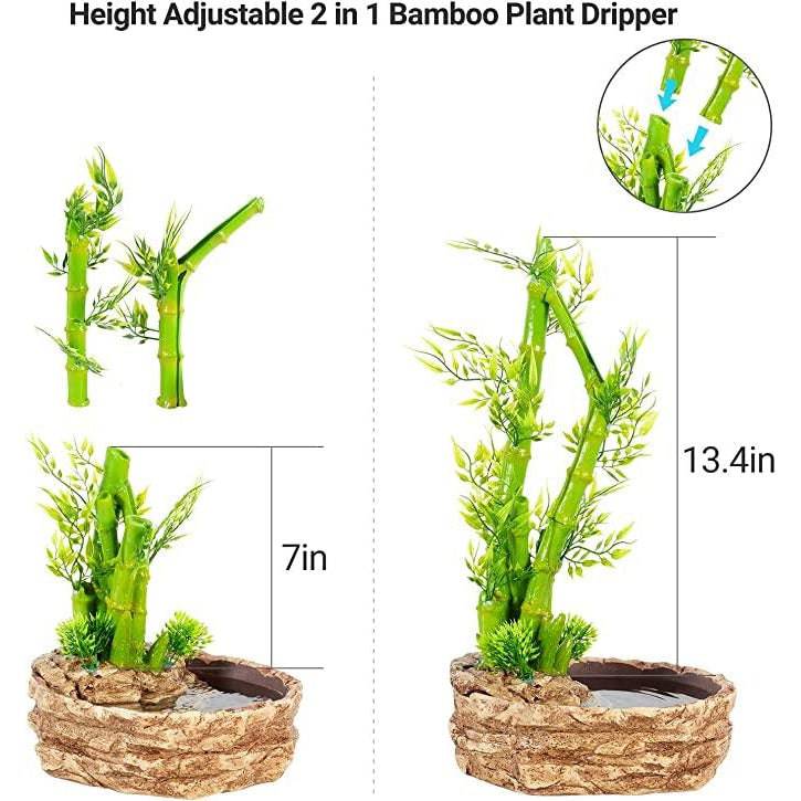 ReptiZoo Bamboo Plant Dripper 2in1 Height Adjustable