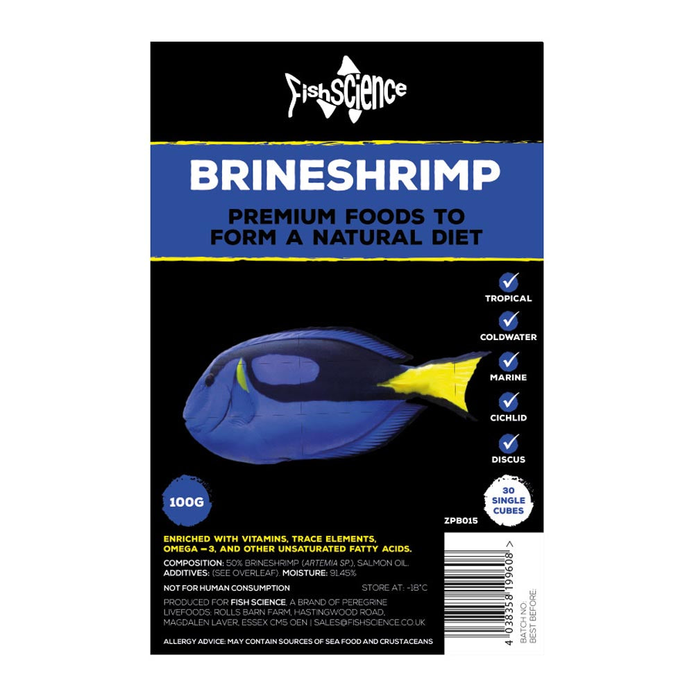 Fish Science Frozen Food Blister Pack Brineshrimp 100g (case of 10)