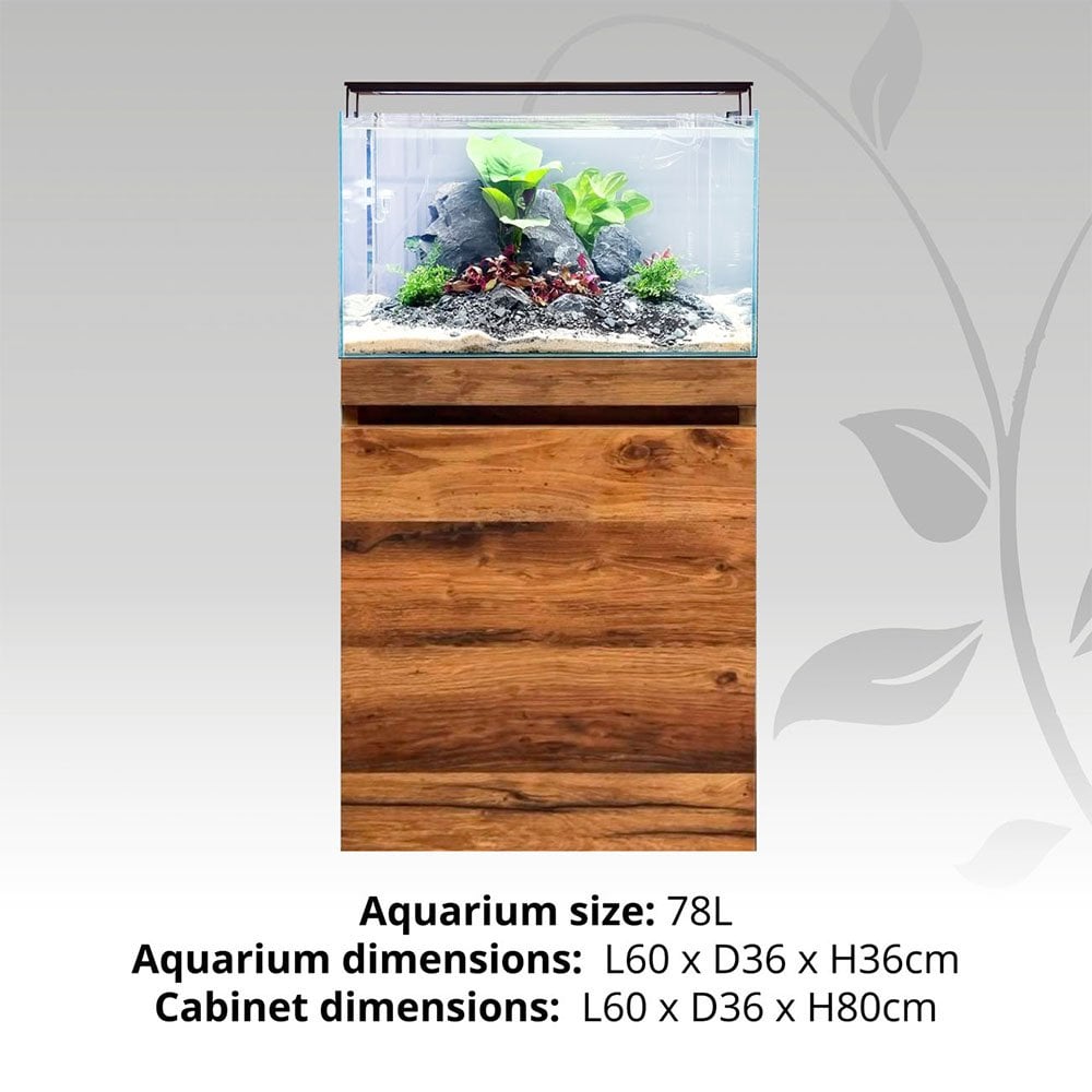 Fluval Visi-White 60 Aquascaping Aquarium & Cabinet Set 78L – Hunton Oak