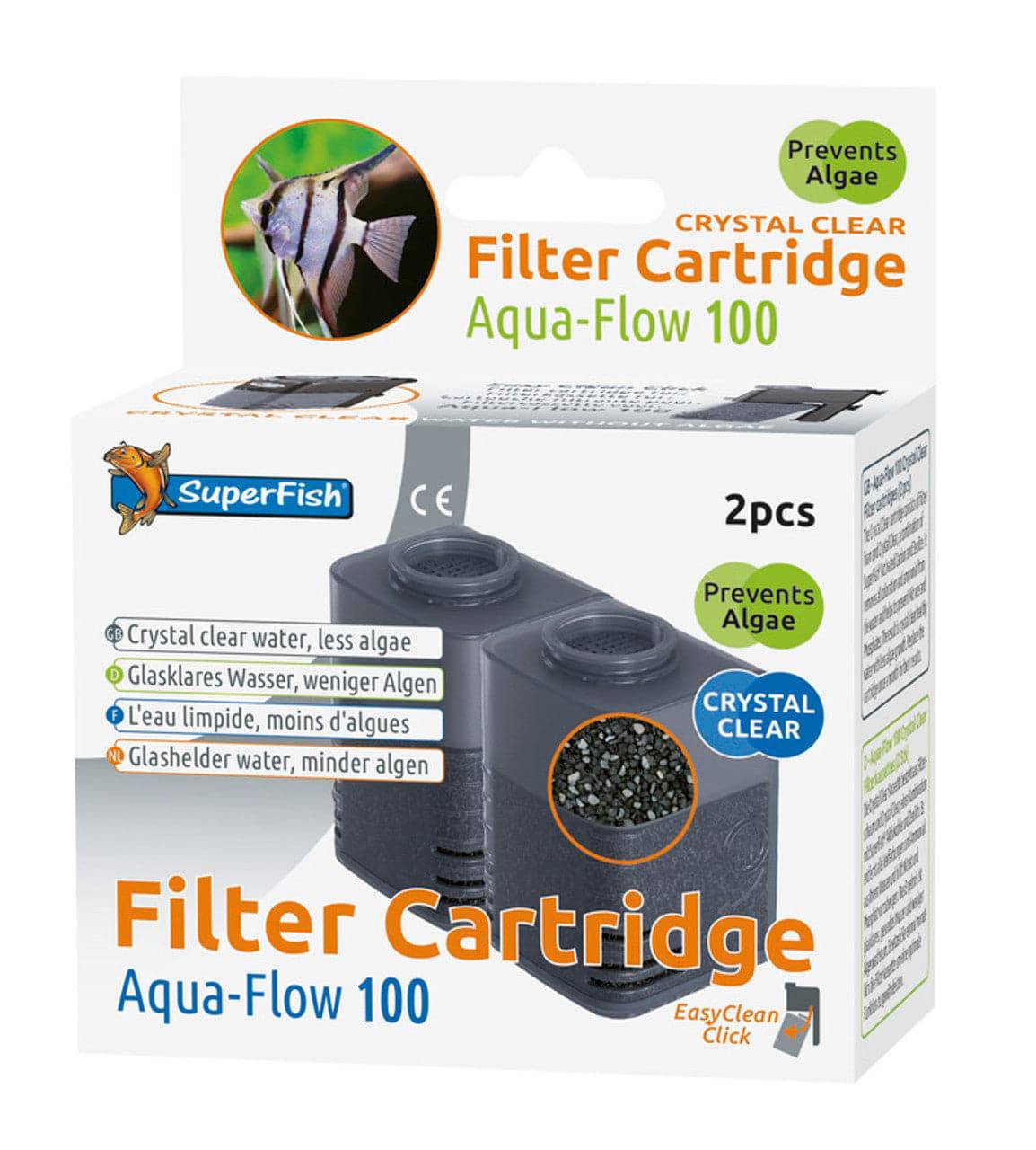 SuperFish Aqua-Flow 100 Crystal Clear Cartridges (2pcs) - Real Aquatics