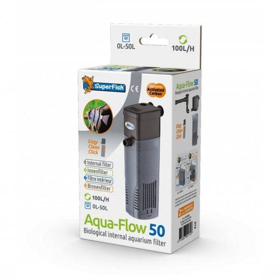 SuperFish Aqua-Flow 50 Aquarium Internal Filter 100L/h - Real Aquatics