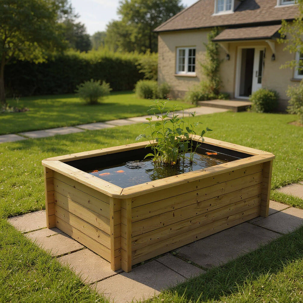 The Garden Timber Company Wooden Fish Ponds 2x1m 697mm Height 823L